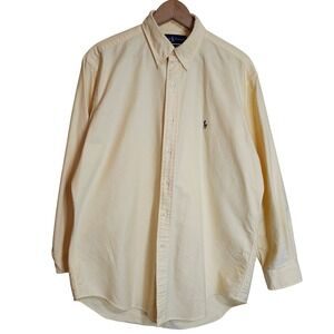Polo Ralph Lauren Men's Sz 16 32-33 Butter Yellow Oxford Button Down Shirt Pony